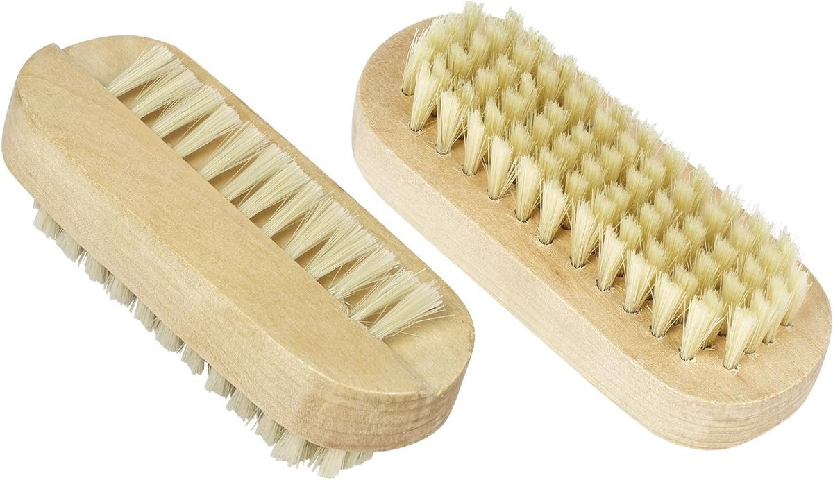 Dubbelzijdige Houten Nagelborstel - 2 Stuks, Ideaal voor Nagelverzorging, Manicure en Pedicure Schoonmaak