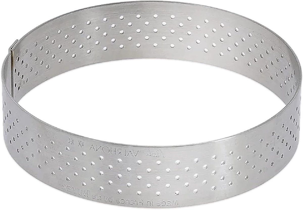 Taartring Rond - Cakevorm Ring - Bakken Taarten - Micro Perforaties - 8.5 x 2 cm - Zilver