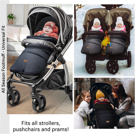 Baby Voetenzak - Kinderwagenzak Buggyzak - Warmhouden Baby - Wind- en Waterdicht - 95 x 43 cm - Beige — afbeelding 5
