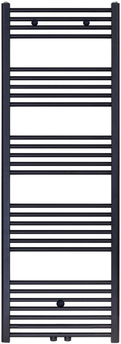 Belrad Handdoekradiator Middenaansluiting 1600x600mm 828 Watt Geborsteld Mat Zwart