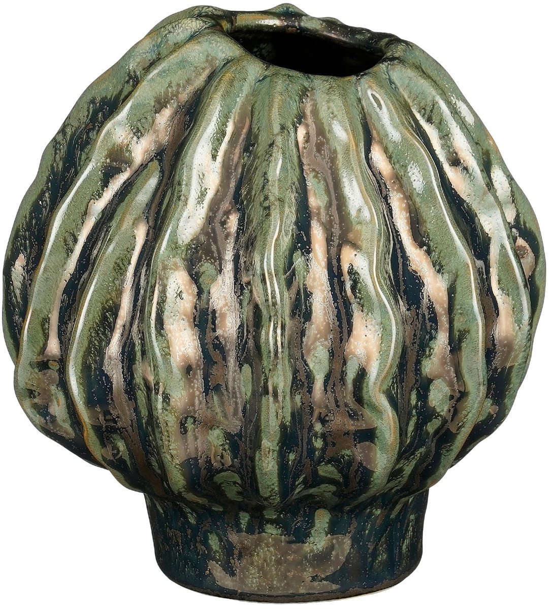 Mica Decorations Alva Vaas - Groen Keramiek - Unieke Organische Vorm