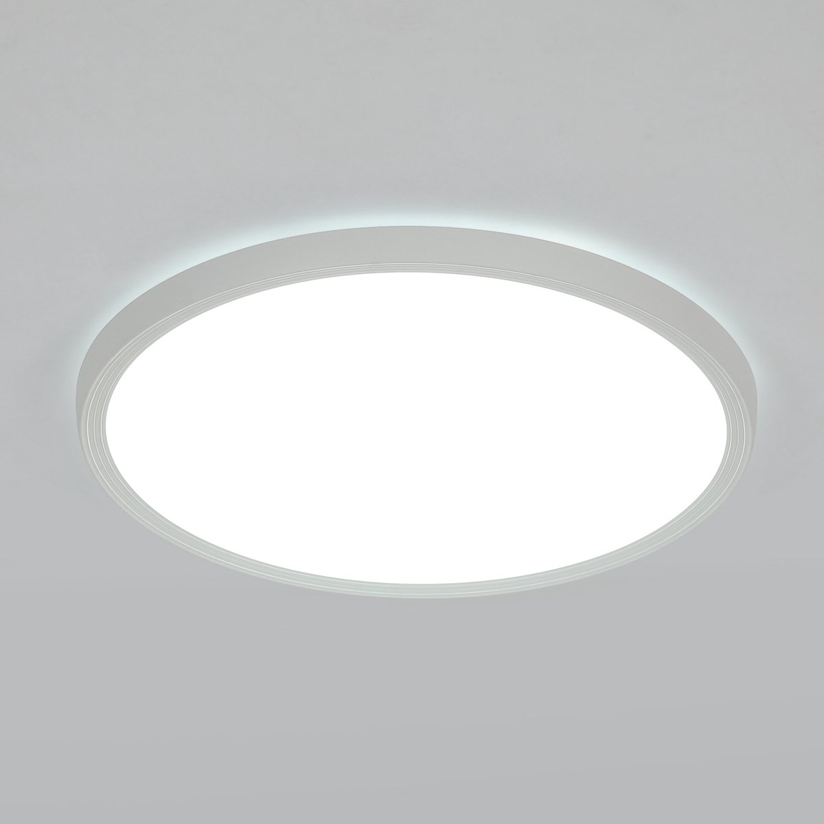 Haobosic - Ultradunne LED plafondlamp drievoudige bescherming rond 30 cm wit, wit licht 24 W, voor woonkamer/slaapkamer/keuken
