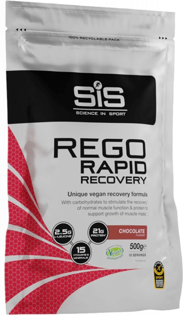 SIS - REGO Rapid Recovery Drink poeder, Post Workout proteine poeder - 20g proteine per serving - Chocolade smaak - 500 gram van SiS — afbeelding 5