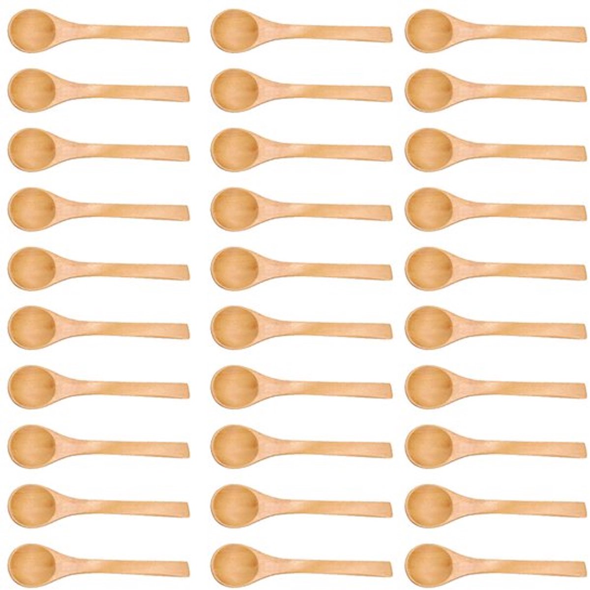 30 stuks kruiden, zoutlepels, houten kooklepels, mini houten lepels