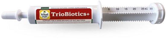 Vitalstyle TrioBiotics+ - Paarden Supplement - Darmflora Pasta - Ondersteunt de Bacteriebalans in de Darmen - met Pre-, Pro- en Postbiotica - 30 ml Vitalstyle TrioBiotics+ - Paarden Supplement - Darmflora Pasta - Ondersteunt de Bacteriebalans in de Darmen - met Pre-, Pro- en Postbiotica - 30 ml