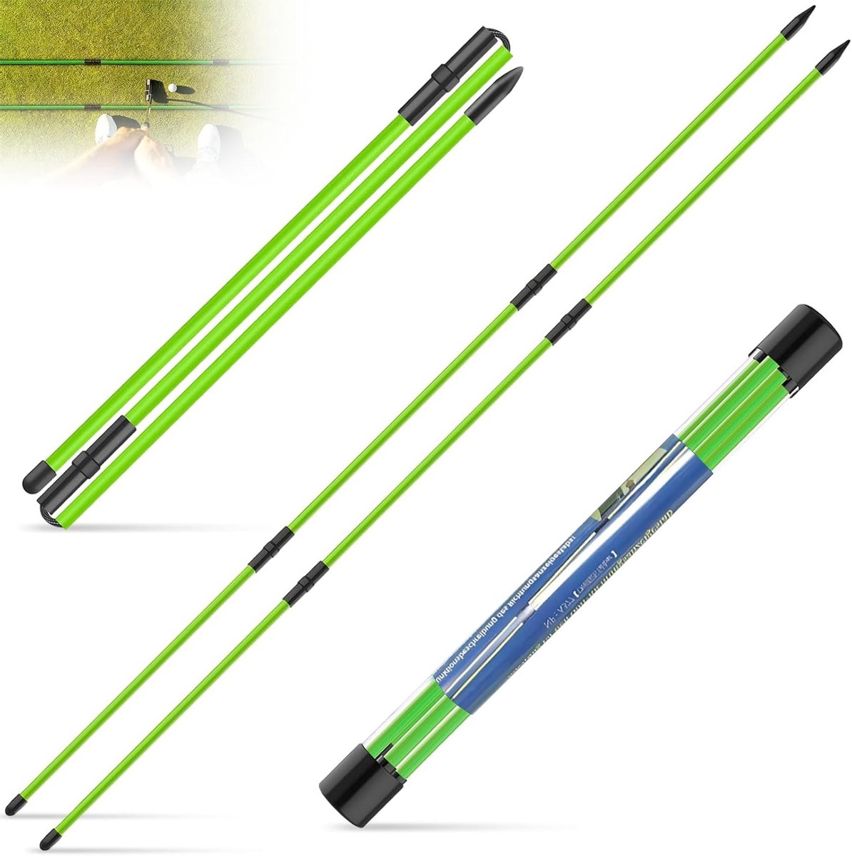 Praktische Golf Display Sticks met Opbergtube voor Training en Correcte Houding - Ideaal Golf Trainingsmateriaal en Richtingaanwijzers