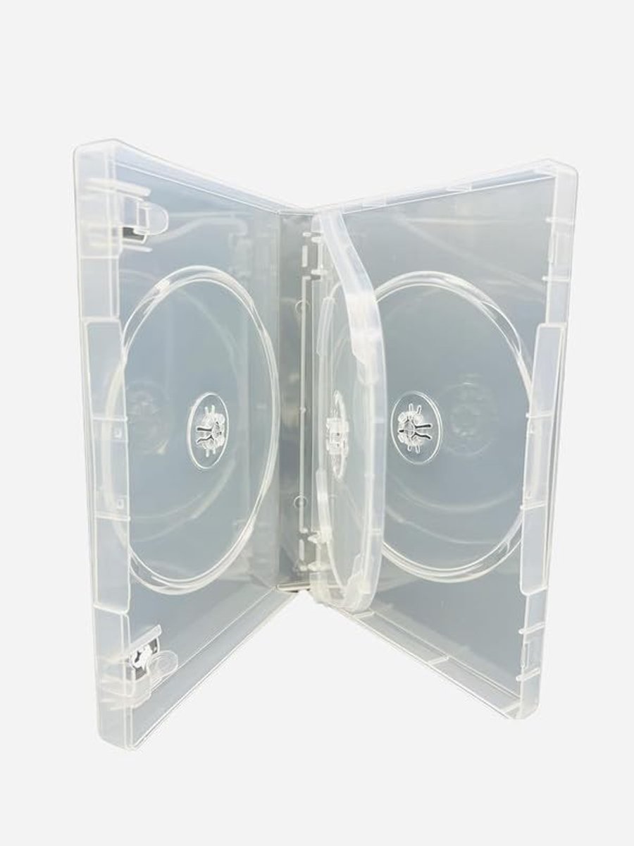 Dailygoods - 3-way CD/DVD Multicase - Pack van 100 - Perfect voor opslag - Vervangingen - Organisatie - Handig voor thuis of op kantoor - Geschikt voo