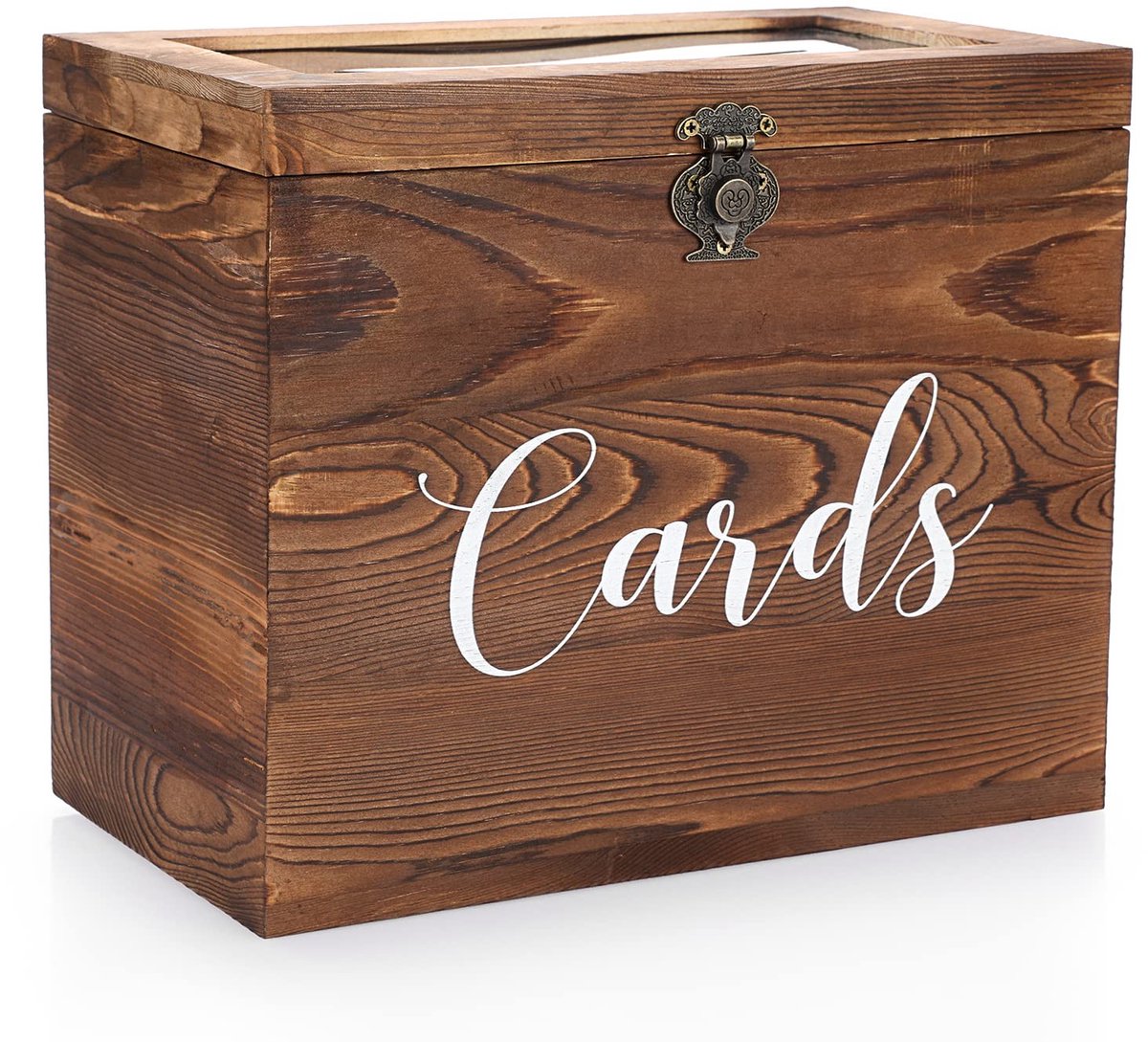Dailygoods - Houten Kaartenbox - Vintage - Perfect voor Feesten - Bruin - Voor Wensen - Decoratie en Cadeau - Geschikt voor Bruiloften en Babyshowers