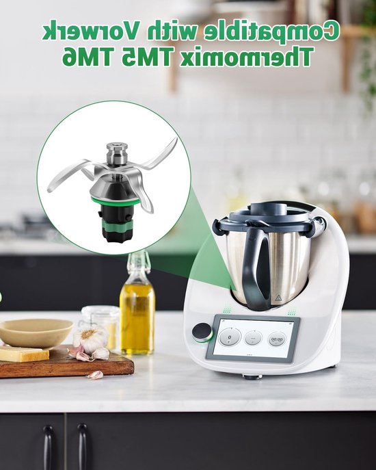 Vervangingsmes voor Thermomix TM6, hoogwaardig roestvrijstalen mes voor mixen, hakken en pureren van ingrediënten, ideaal voor keukenaccessoires en eenvoudig schoon te maken — afbeelding 2