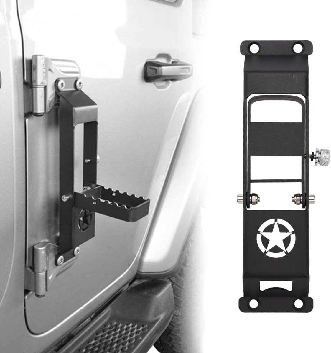 Smoakez - Car Door Step - Vouwbare Pedal - Gemakkelijk toegang tot dak - Geschikt voor J-eep Wrangler - Maximaal 136 kg - Non-Slip Car Door Step - ...
