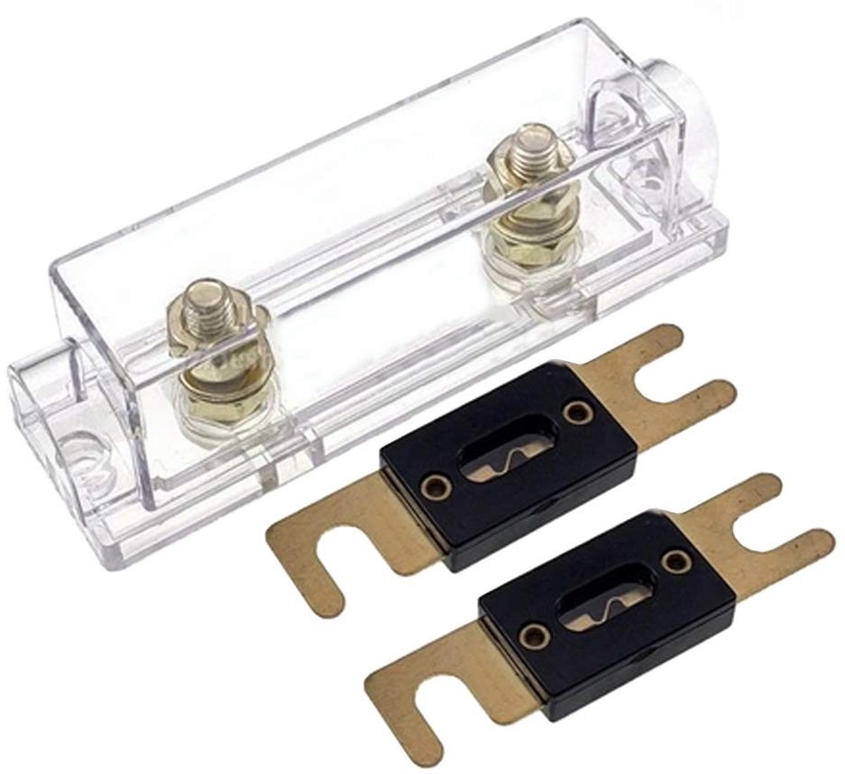 Jhubersproducts - ANL Fuse Holder - Gold Plated Bescherming - 100A Capaciteit - Voor Auto Car Amplifier - Betrouwbare Veiligheid - Eenvoudige Installa