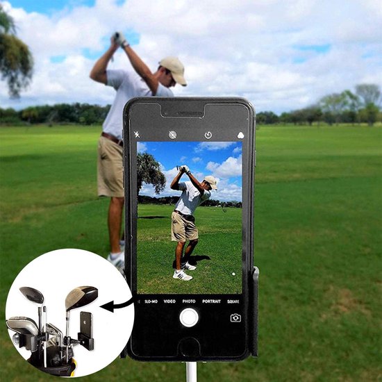 Livia home - Golf Telefoon Clip - Swing Training Aid - Zwart - Telefoon Houder - Verbeter je Golfvaardigheden - Geschikt voor Selfie en Swing van Livia Home — afbeelding 3