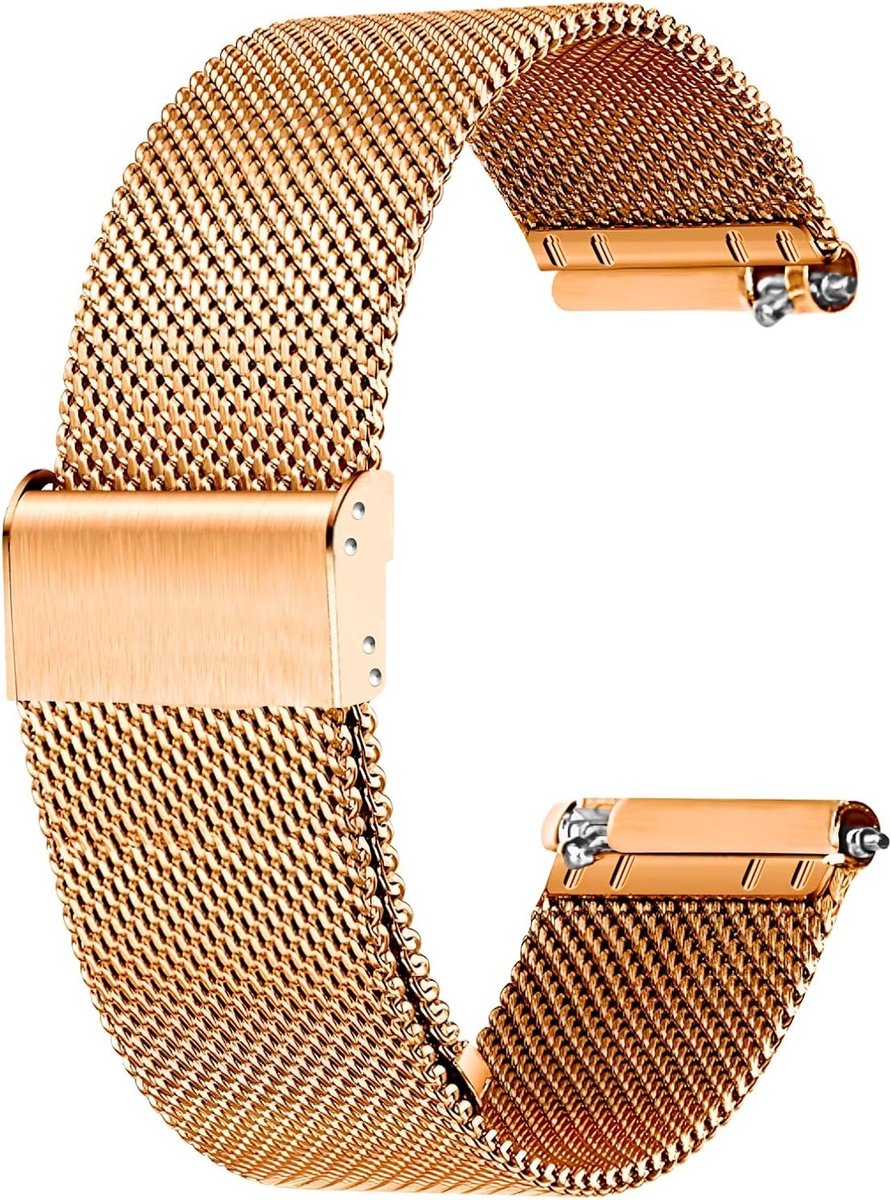 Stijlvolle mesh horlogeband van metaal, snelle vervangband voor heren en dames, roestvrij staal, 10mm tot 22mm, ideaal voor smartwatches en klassieke horloges