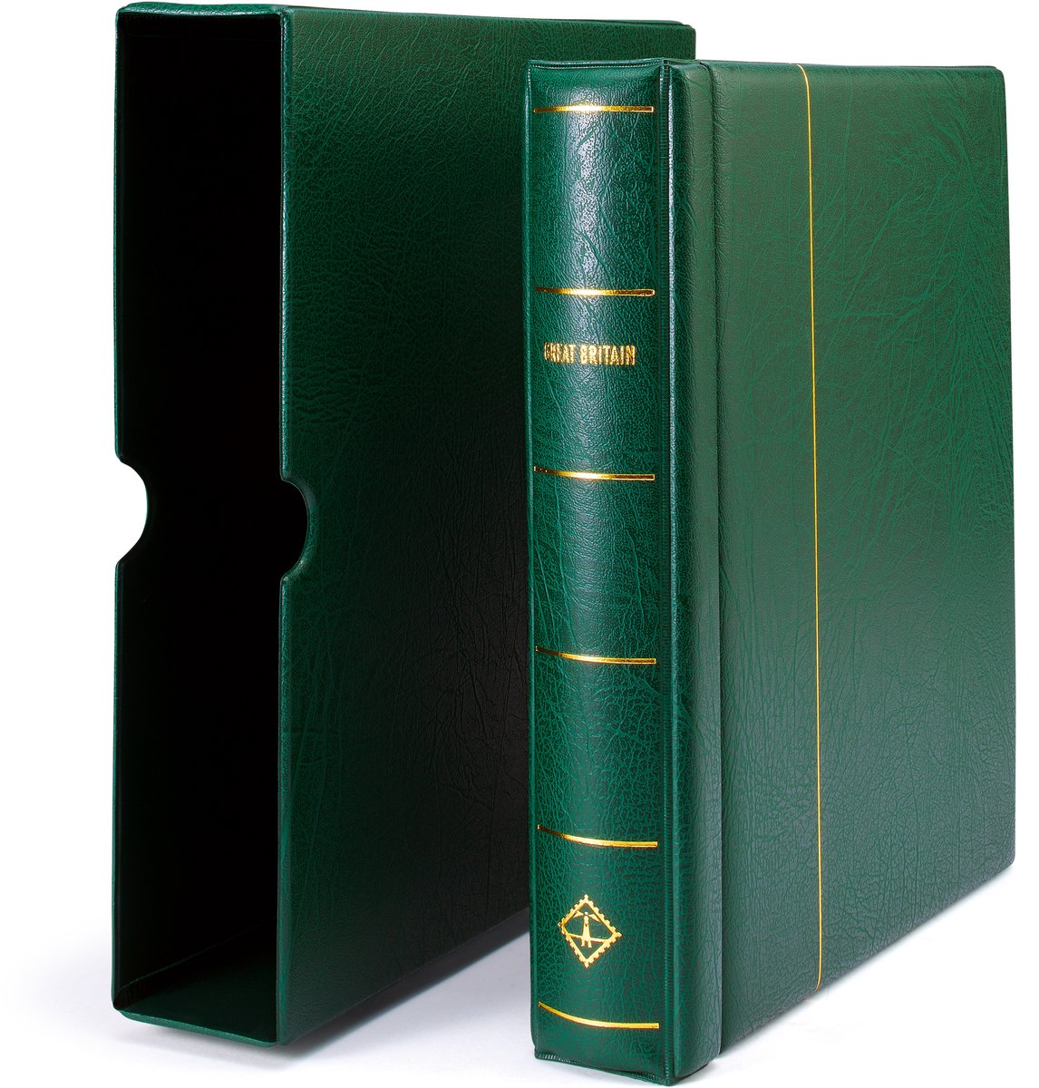 LEUCHTTURM - Muntblad - SF-Illustrated album Groot-Brittannië 1840-1970, incl. beschermhoes, groen