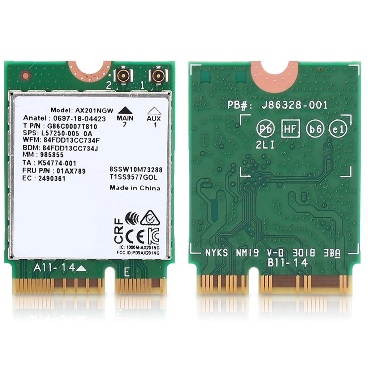 Dailygoods - AX201NGW WIFI 6 - Snelle Netwerkkaart - Compact Formaat - Bluetooth 5.0 - Hoge Snelheid 2,4 Gbps - Geschikt voor Gaming - Model AX201NGW