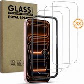 3 Stuks Screenprotector geschikt voor iPhone 17 Pro Max - Met Uitlijn tool - Gehard Beschermglas - Tempered Glass Screen Cover
