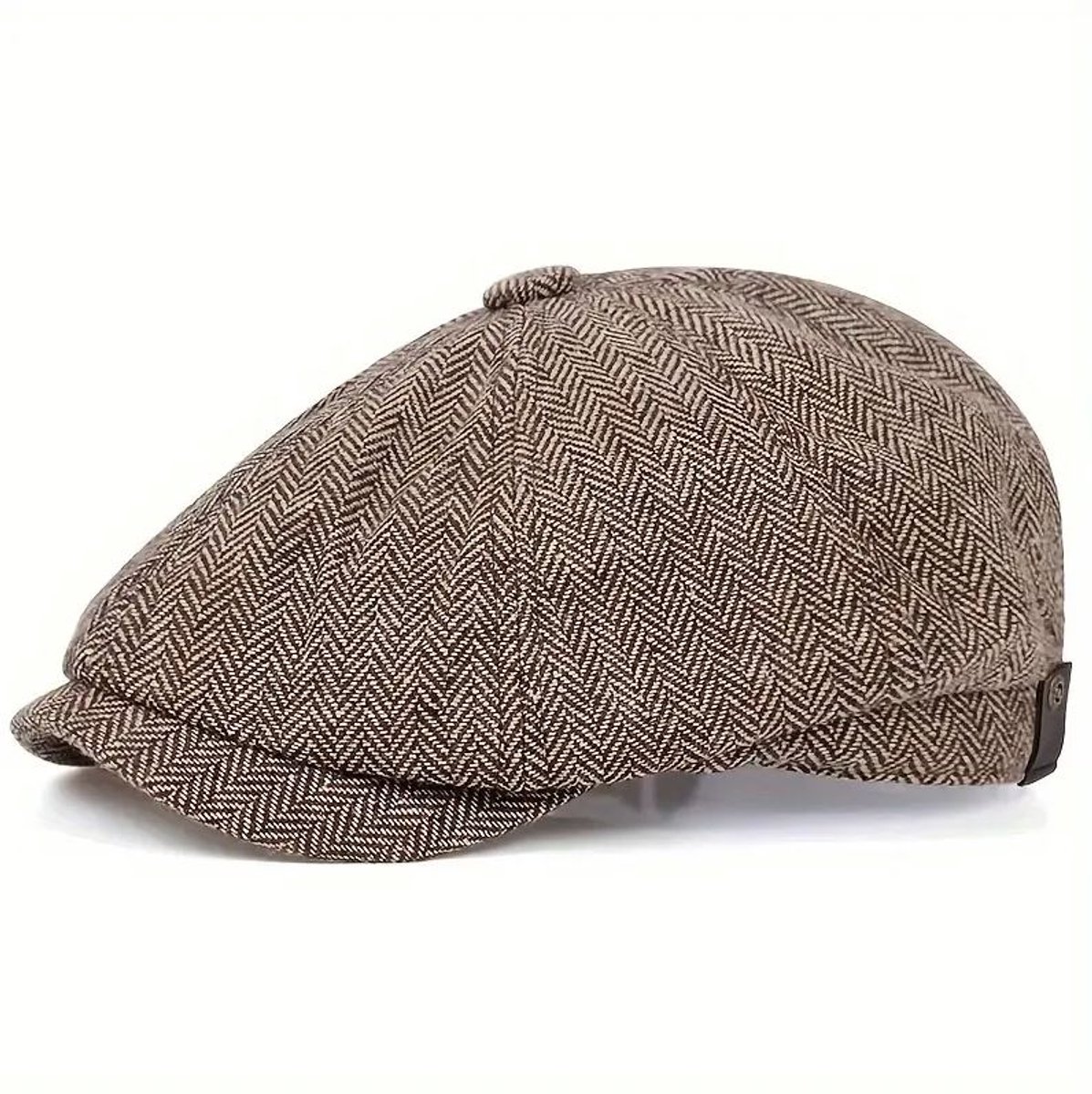 Flatcap - Heren pet - Newsboy Hat - Peaky Blinders look - Klassieke pet - Herenhoed - Platte pet - Cap - One size - Beige/koffiekleur - Jonyx