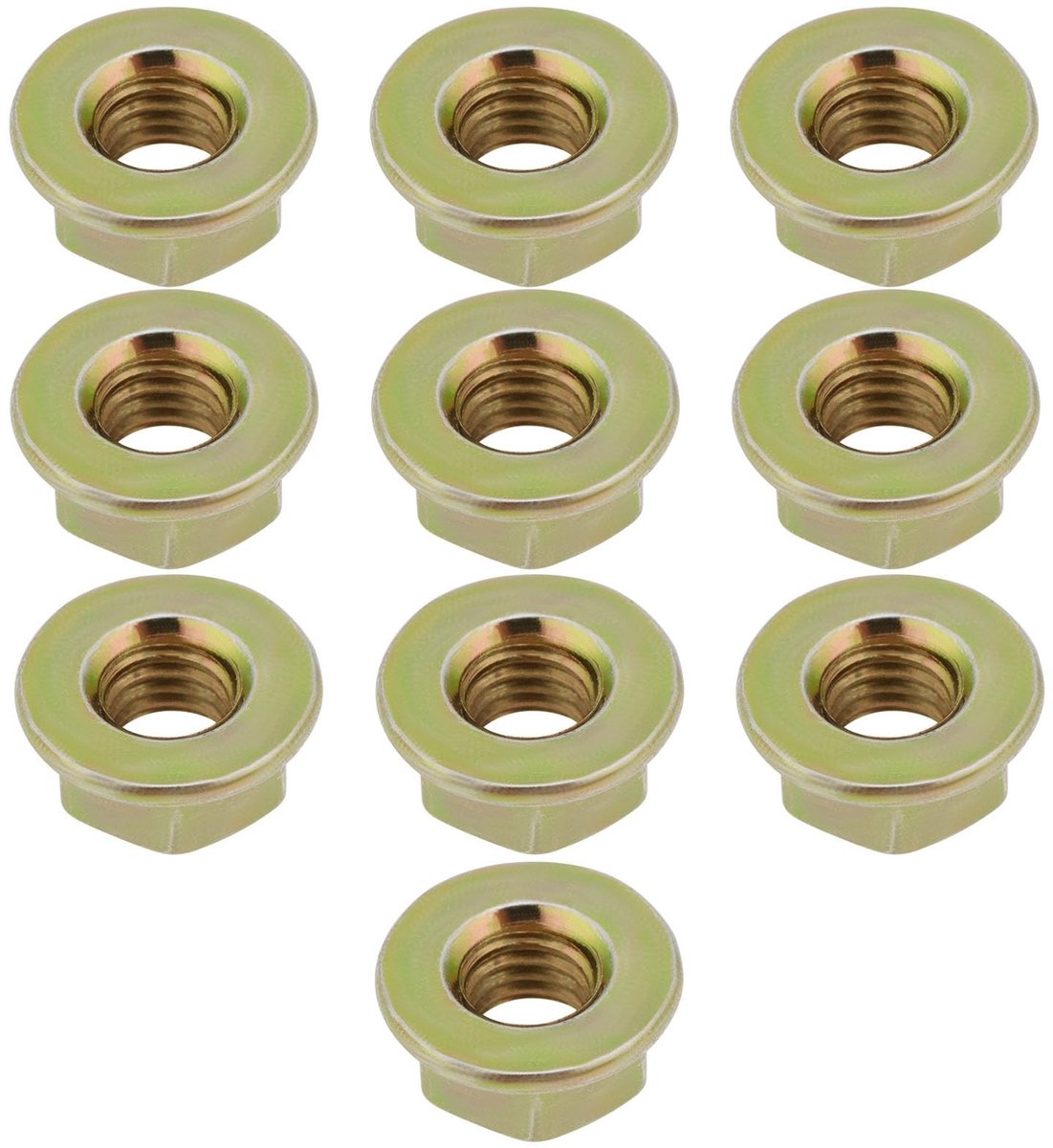 Jhubersproducts - M8 X 1.25 Draadmoeren - Flensmoeren - Hoge treksterkte voor veilige bevestiging - Geel zink - Locknuts - Perfect voor robuuste beves