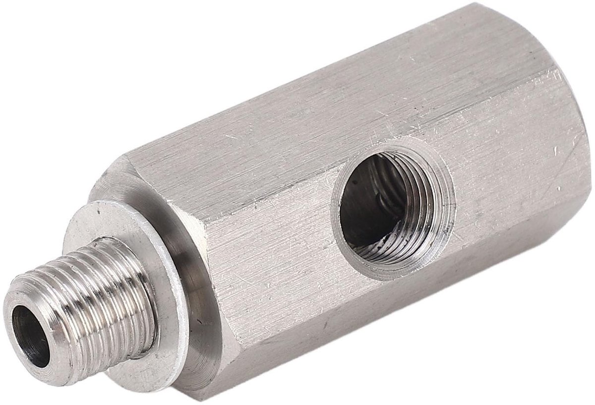Jhubersproducts - Oliedruksensor Adapter - Eenvoudige aansluiting - Zilver - Turbo Supply Olie Feed - Geschikt voor meeste modellen - M10x1,0