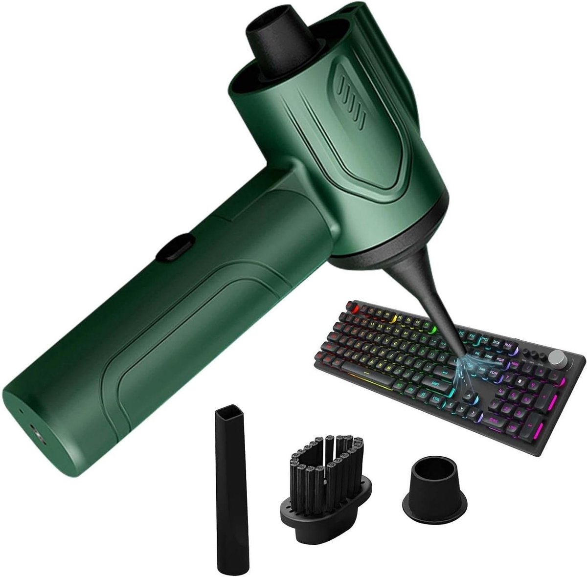 Mini Stofzuiger - Luchtblazer - Apparaten Reinigen - 3-in-1 Functie - 18 cm - Groen