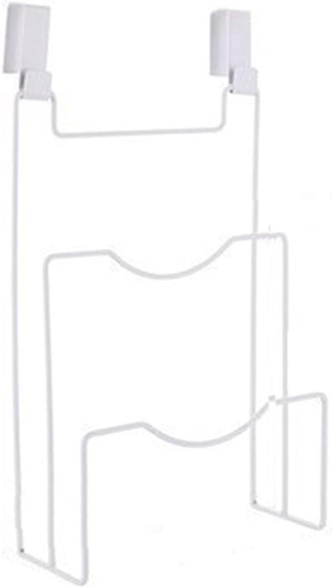 Deksel Houder - Snijplank Organizer - Keuken Opbergen - Dubbele Opslag - Voor Kastdeur 2cm - Wit