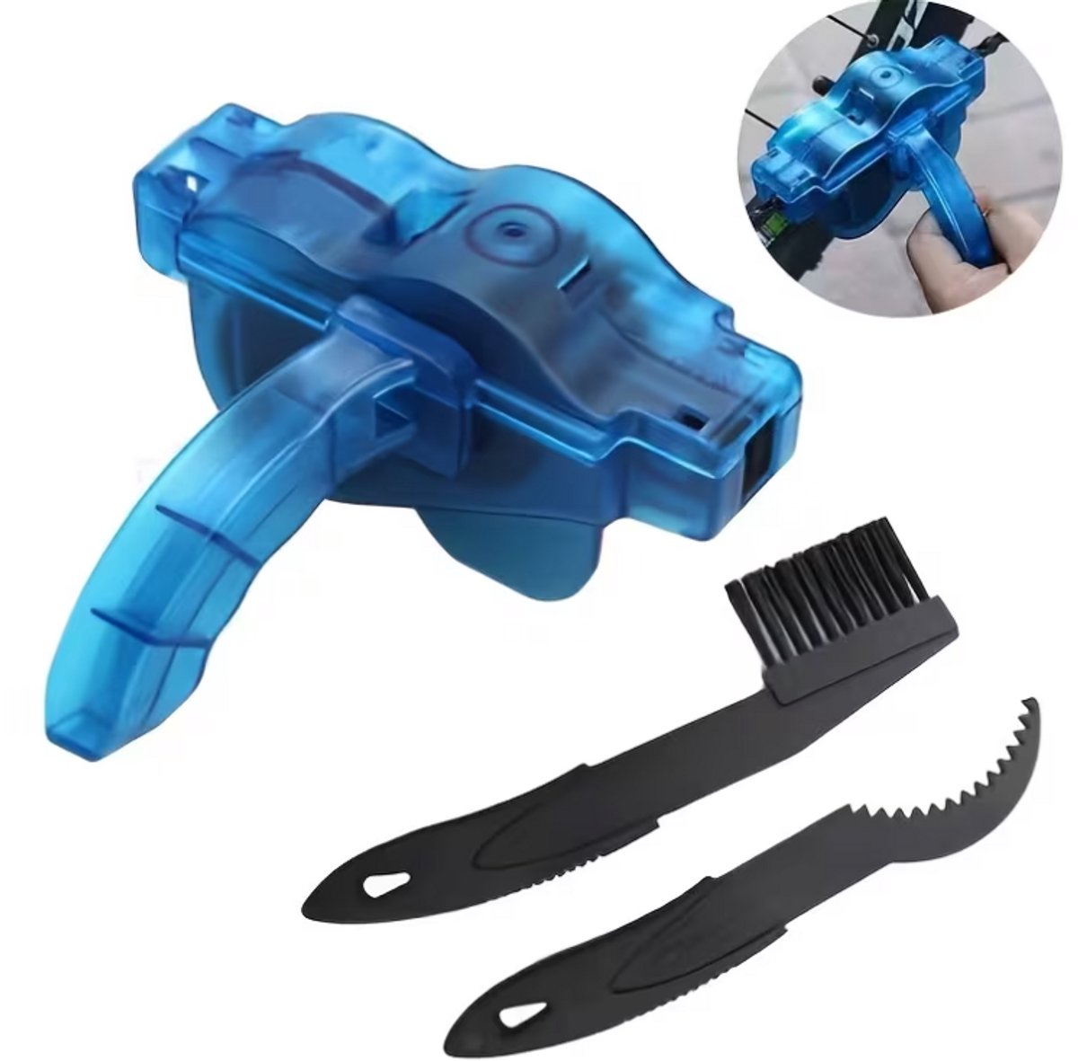 Fardmell Fietsketting Reinigingsset – Complete Fiets Kettingreiniger met Borstels – Fietsonderhoud Schoonmaakset voor MTB, Racefiets, Wielrennen en E-bike – Ketting Schoonmaken Gereedschap