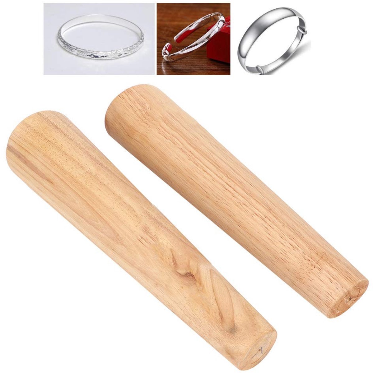 Dailygoods - Houten Armbanddoornstokken - Gereedschap Sieraden Maken - Duurzaam en Robuust - Ronde Ovale Vorm - 2 Stuks - Voor Beginners en Profession