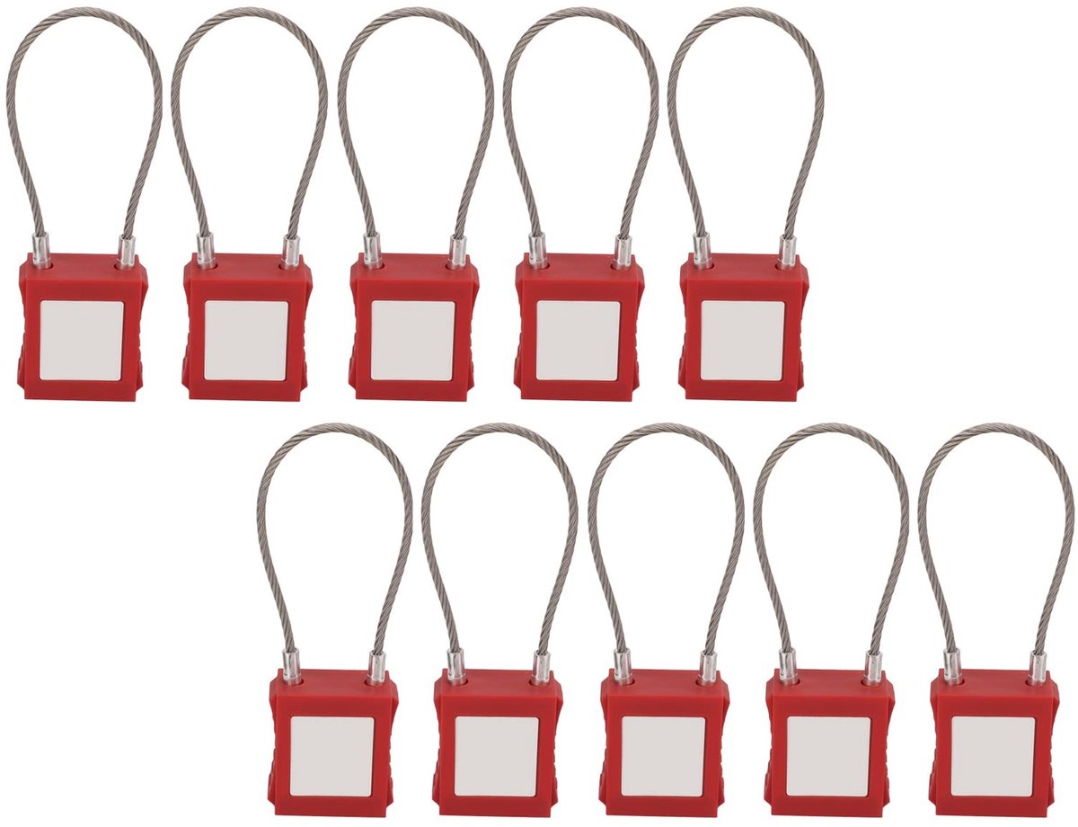 Dailygoods - Hangslot met borgtouwen - Elektrisch slot - Hittebestendig roestvrij staal - Rood - Isolatie vergrendeling - Onderhoud van apparatuur - G