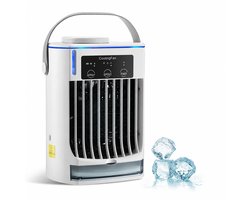 Airco -Mobiele airco – Aircooler – Draagbare airconditioners – Persoonlijke koelventilator met 3 windsnelheden en nachtlampje – 4-in-1 luchtkoeler en mini-airco, draagbaar voor thuis, kantoor, kamer, auto en camping