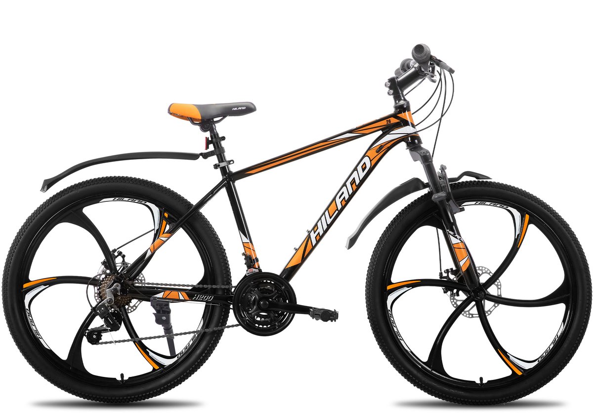 HILAND Mountainbike 26 inch - MTB met 3/6-Spaaks Stervelgen - 18 Versnellingen - Lichtgewicht Aluminium Frame - Dubbele Schijfremmen - Unisex