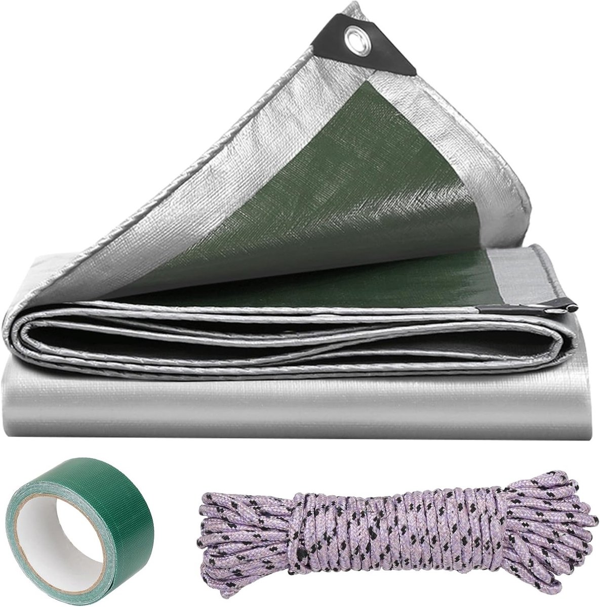 Duurzaam waterdicht afdekzeil 2 x 3 m, 180 g/m², ideaal voor tuin, camping en bescherming tegen regen