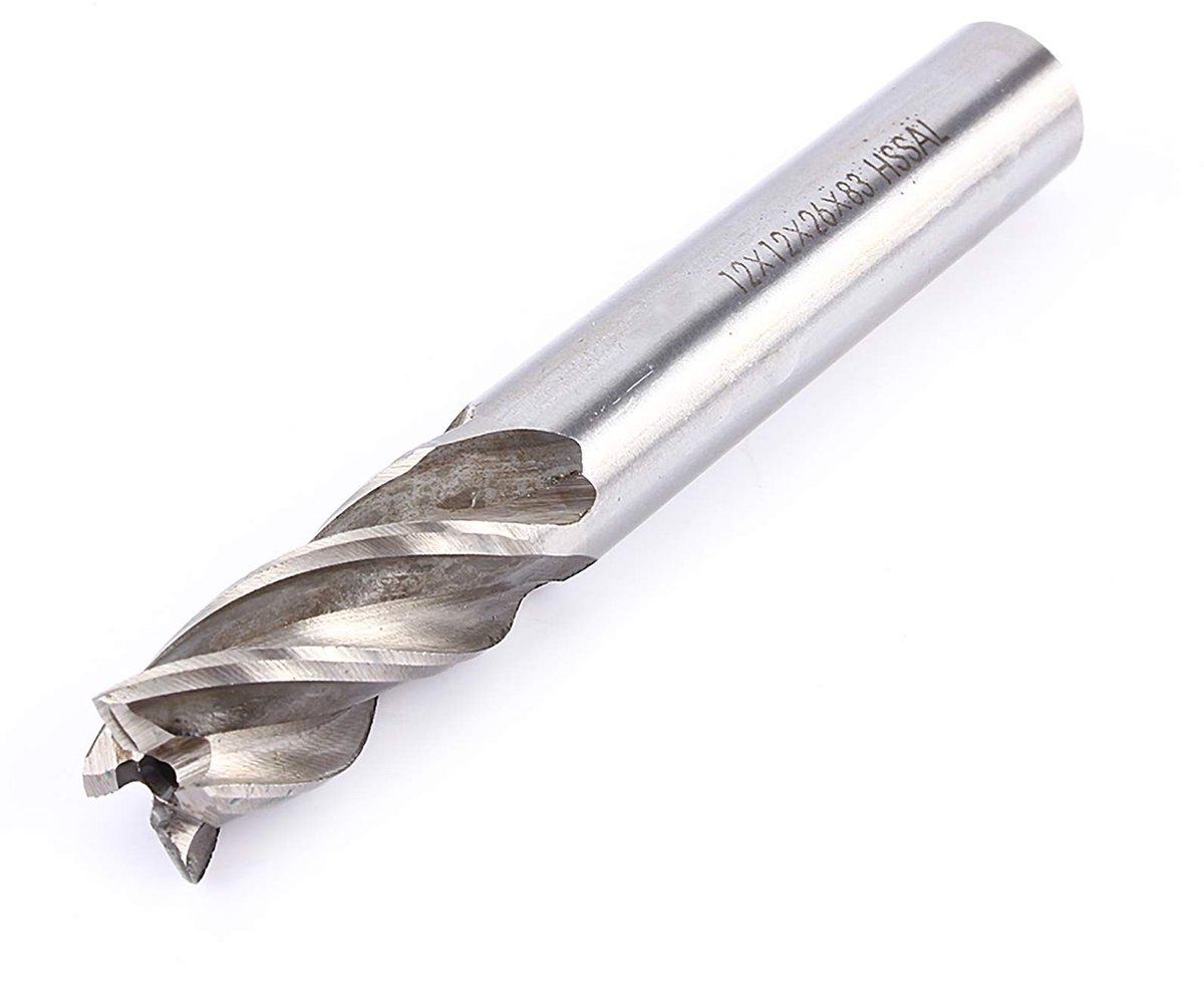 Dailygoods - 4 Fluit Frees - Cutter Tool - 12mm Formaat - Voor Frezen van Metaal - Geschikt voor Boormachine