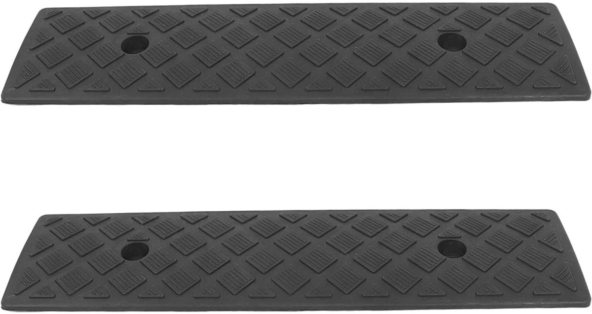 Dailygoods - OPRIJPLATEN - Heavy Duty - Antislip Textuur - Zwart - Oprithellingen - Geschikt voor Auto's - 50x1x3 cm