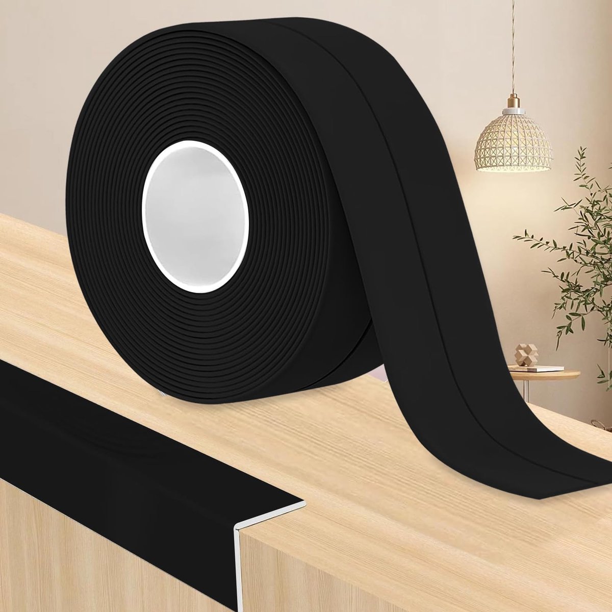 MTTproducts- PVC Plint Flexibel - Zelfklevende Plinten - Zachte Plint - Hoogwaardig PVC - Geschikt Voor Keuken/Badkamer - 30mm x 30mm x 24M