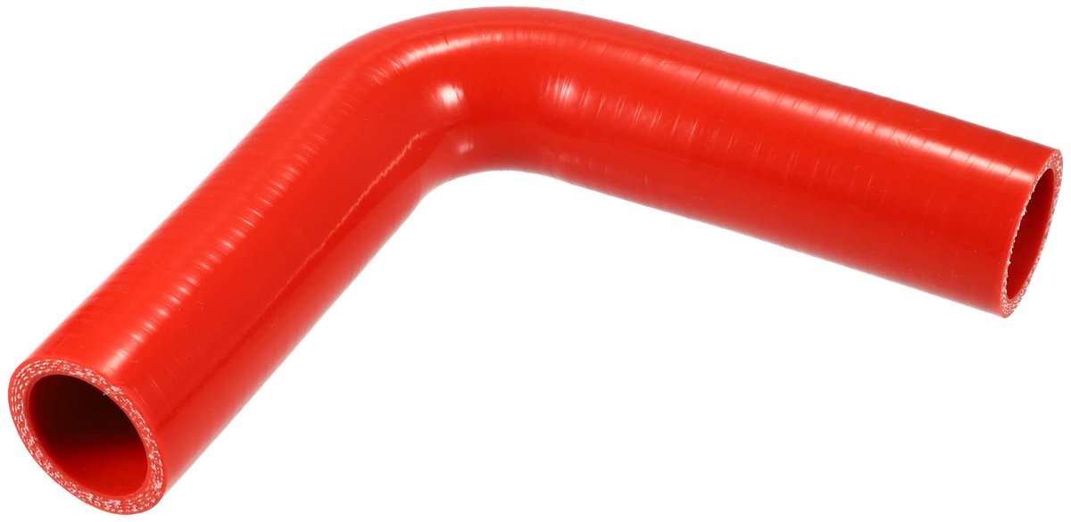 NTH products- Koppelstuk Universeel 32mm - Silicone Slang - 90 Graden Bocht - Rood - Dikte 5mm - Lengte 150mm - Geschikt voor motorkoelsysteem - Siliconenslang