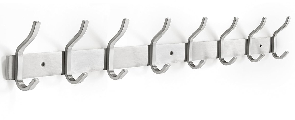 MTTproducts- Wandgarderobe 6 Haken - Wandkapstok Roestvrij Staal - Kledinghaken - Multifun