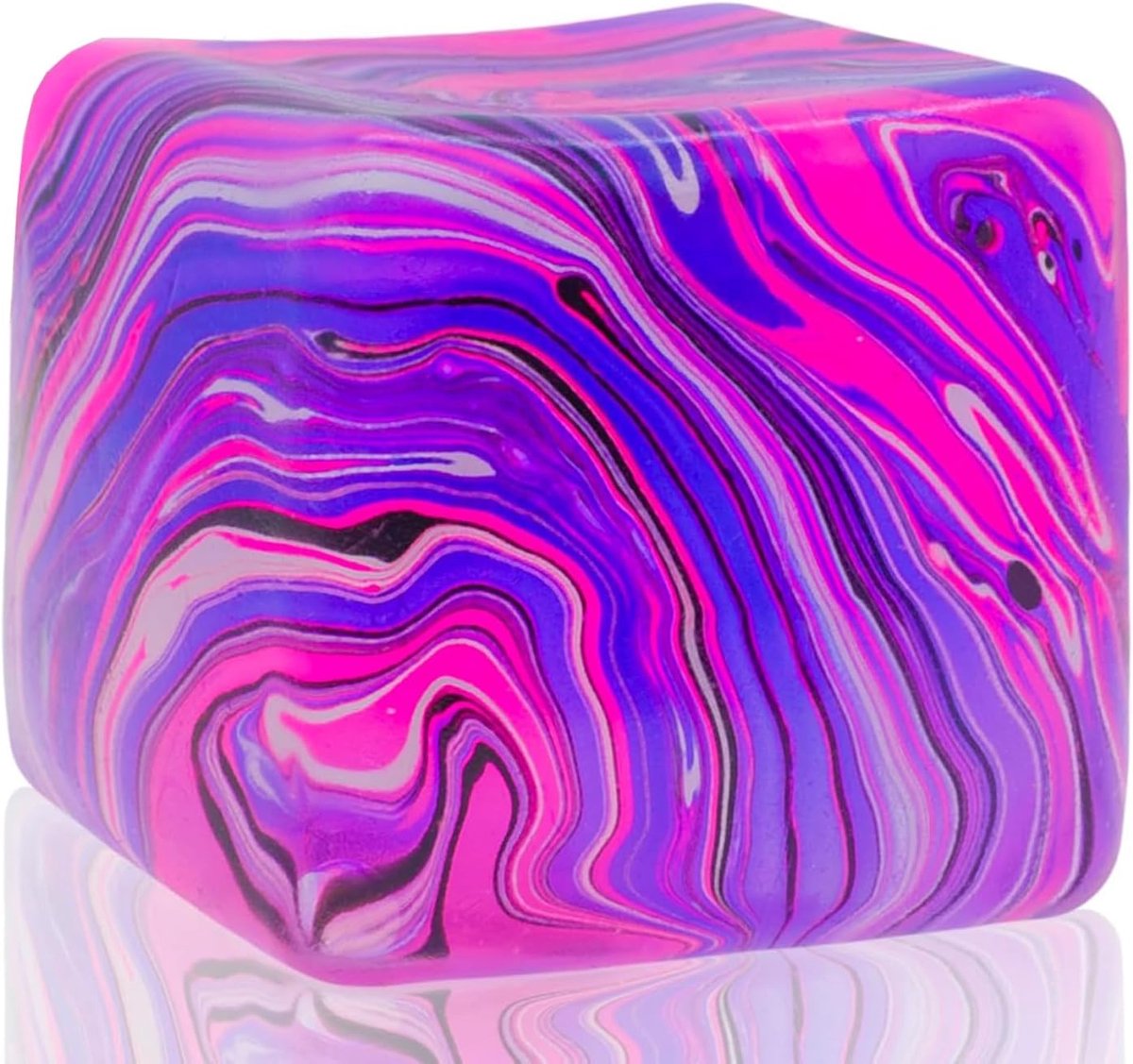 Oneay Squishy Stresskubus – Zacht Knijpspeelgoed en Sensorisch Friemelspeelgoed – Stil Fidget Toy voor Volwassenen en Kinderen – Paars
