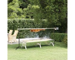 vidaXL Barbecueplaat 158x42x31 cm roestvrij staal zilverkleurig