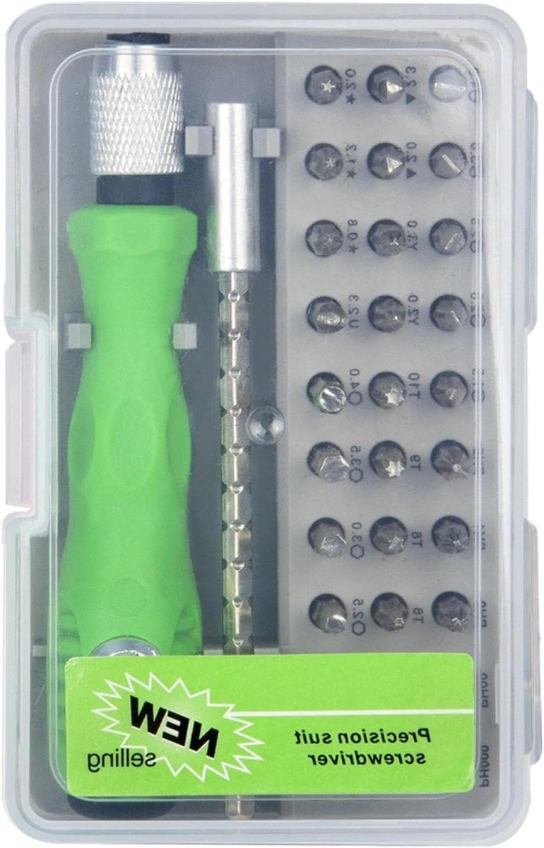 Mini Schroevendraaierset - Precisiegereedschap Set - Elektronica Reparatie - 32 Delig Ergonomisch - Compact Formaat - Zwart