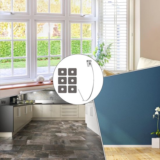 Raamwasborstel Lange Steel - Raamwisser Verlengbaar - Ramen Schoonmaken - 360 Graden Draaibaar - Verstelbare Lengte - Blauw — afbeelding 2