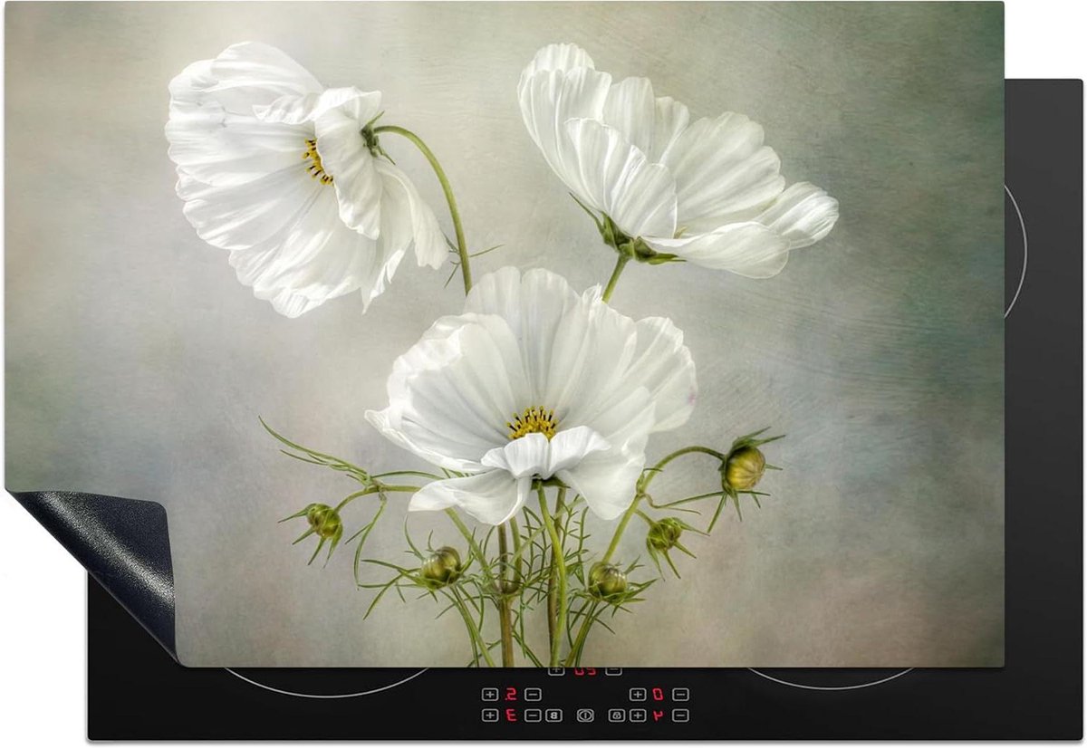 Inductie Beschermer - Kookplaat Mat - Keuken Decoratie - Unieke Foto Print - 76x51 cm - Wit