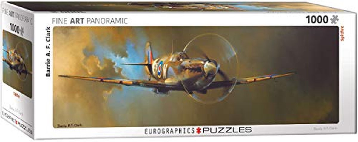 Panoramische 1000-delige Puzzel van een Spitfire V Schilderij