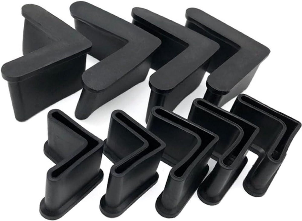 Rubberen Hoekdoppen - Meubelvoetjes - Vloerbescherming - L-vormig Stevig - 50x50mm 16 Stuks - Zwart