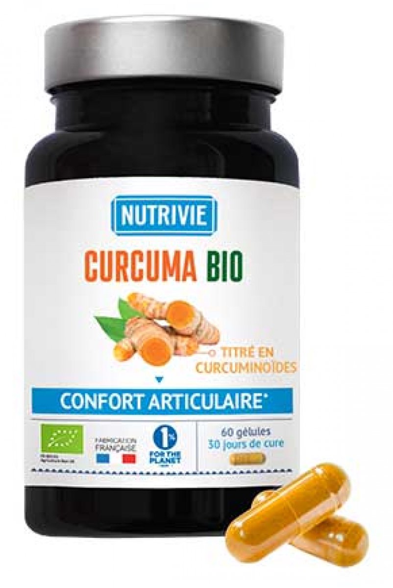 Nutrivie Biologische Kurkuma en Zwarte Peper 60 Capsules