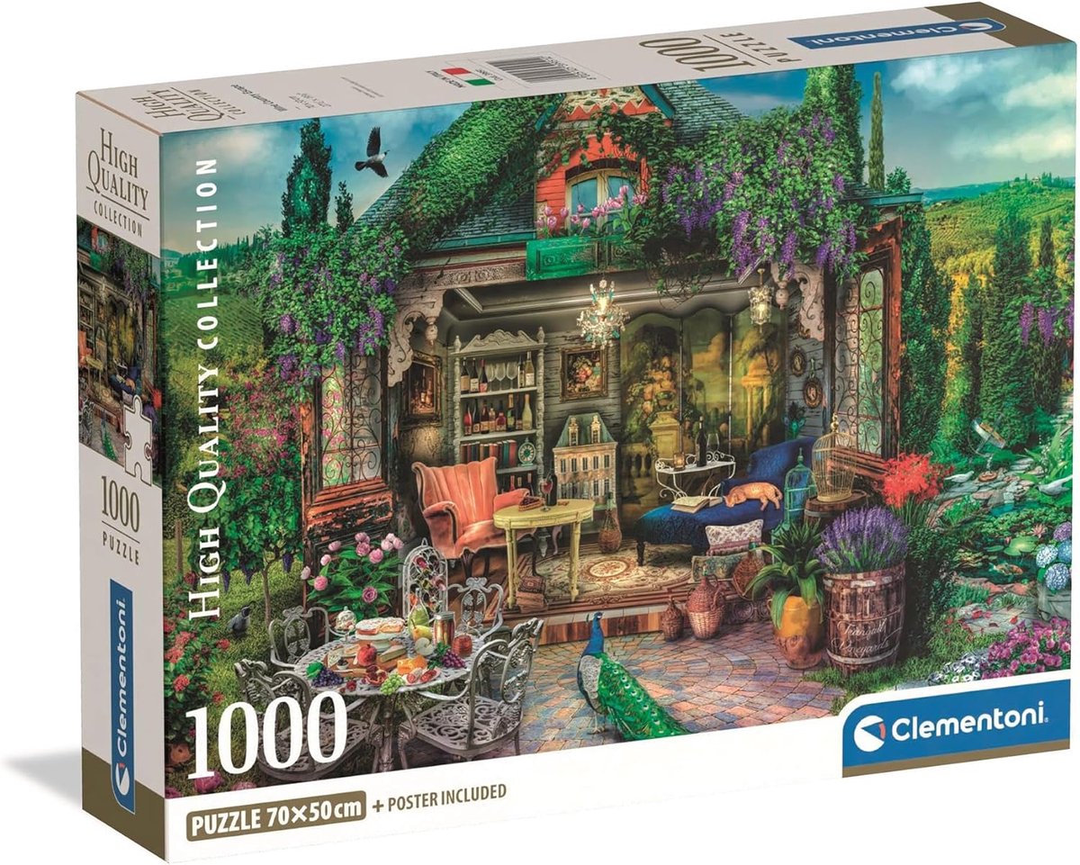 Puzzel 1000 stukjes Landschap Wijnlanden - Inclusief Poster - Compacte Doos - Gemaakt in Italië