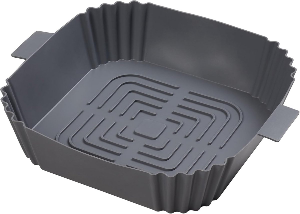 Vierkante Airfryer Bakvorm met Gegroefde Basis voor Betere Luchtcirculatie