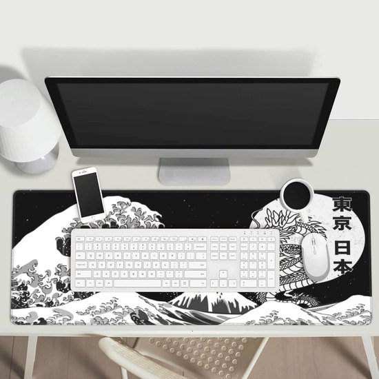 Extra Grote XL Gaming Muismat met Tokyo Golfslagpatroon - Antislip en Geschikt voor Kantoor — afbeelding 2