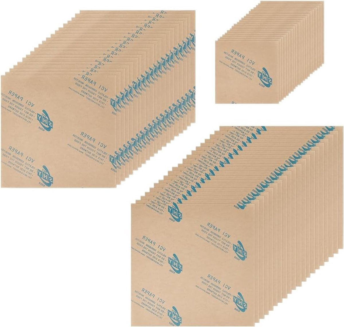 60 vellen anti-corrosie papier in 3 stijlen, 15/25/30 cm voor bescherming van metalen onderdelen en elektronica, roestvrij verpakkingsmateriaal