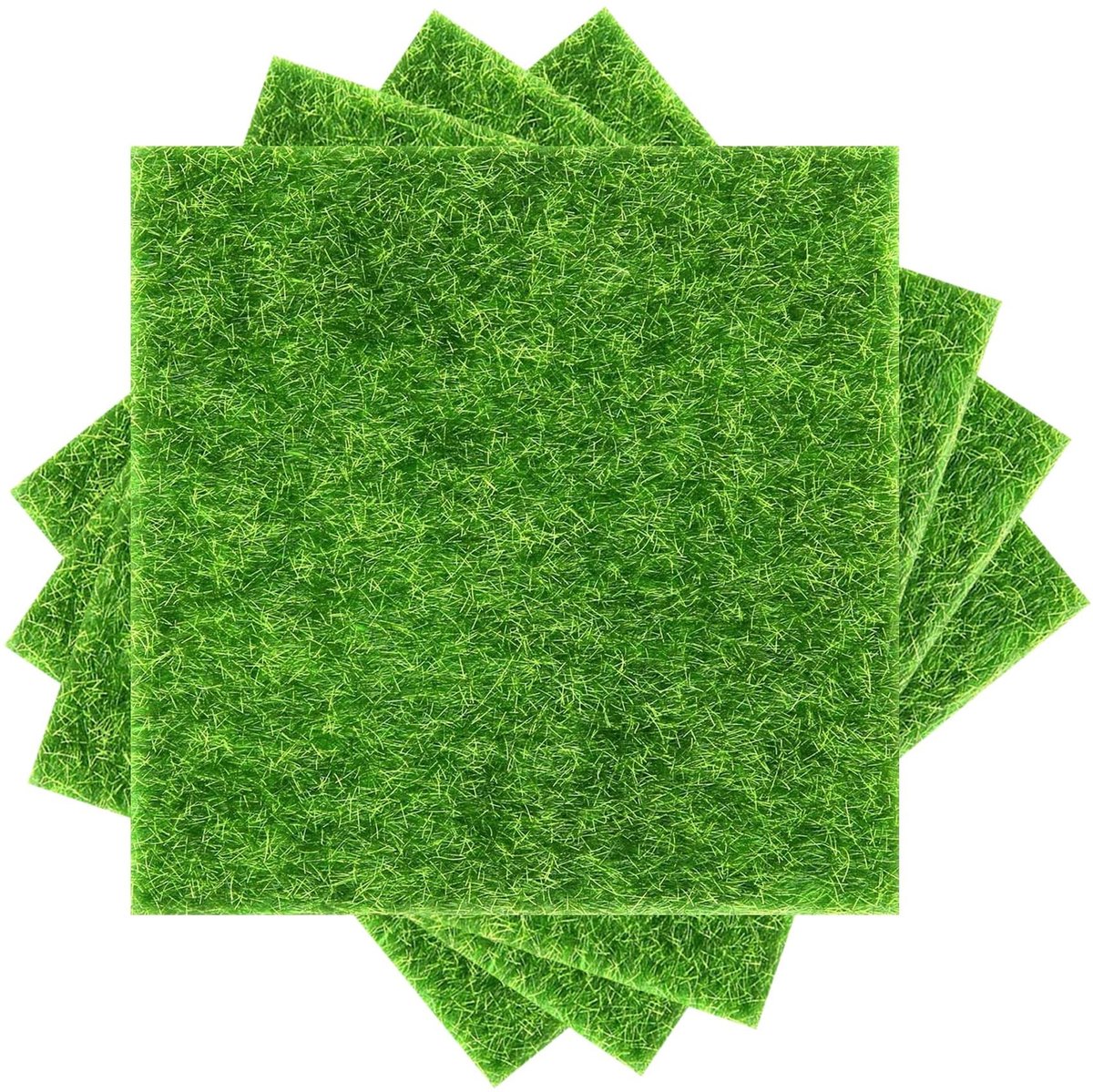 Cosensi- Kunstgras 15x15 cm - Set van 4 - Kunstgras voor buiten - Kunstgras voor balkon - Kunstgras voor decoratie - Zacht en kleurrijk - Modelgras