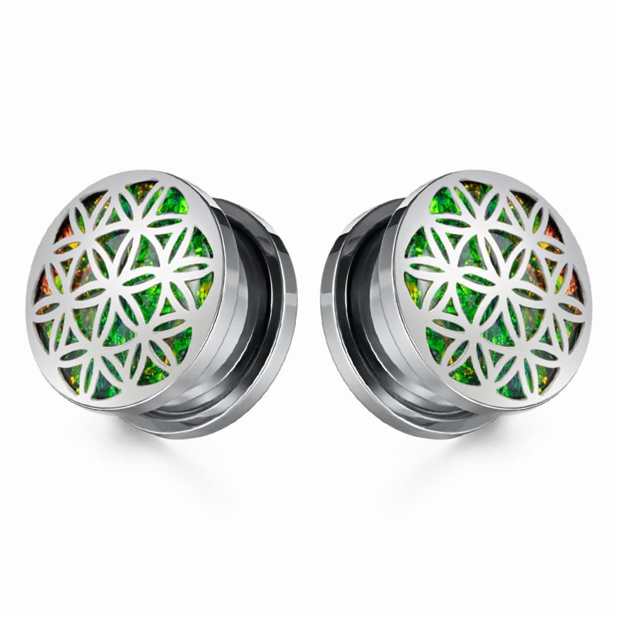 Cosensi- Plug - Roestvrijstalen Vintage - Opaalschroefboortunnel - Piercing - Expander - Geschenkdoos - 0g/1" (8 mm/25 mm) - Oorbellen